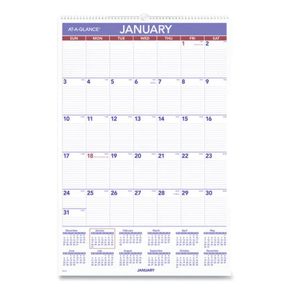 Monthly Wall Calendar With Ruled Daily Blocks, 20 X 30, White Sheets, 12-month (jan To Dec): 2026
