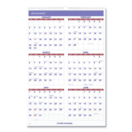 Monthly Wall Calendar With Ruled Daily Blocks, 20 X 30, White Sheets, 12-month (jan To Dec): 2026