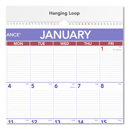 Monthly Wall Calendar With Ruled Daily Blocks, 20 X 30, White Sheets, 12-month (jan To Dec): 2026