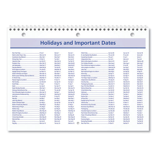 Quicknotes Desk/wall Calendar, 3-hole Punched, 11 X 8, White/blue/yellow Sheets, 12-month (jan To Dec): 2026