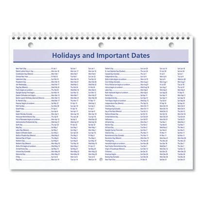 Quicknotes Desk/wall Calendar, 3-hole Punched, 11 X 8, White/blue/yellow Sheets, 12-month (jan To Dec): 2026