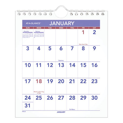 Mini Monthly Wall Calendar With Fold-out Easel, 7 X 8, White Sheets, 12-month (jan To Dec): 2026