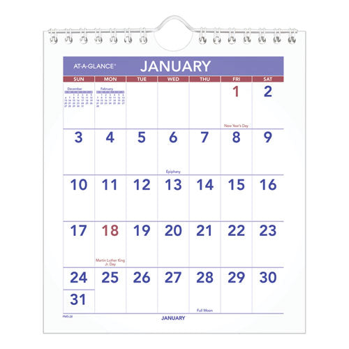 Mini Monthly Wall Calendar With Fold-out Easel, 7 X 8, White Sheets, 12-month (jan To Dec): 2026