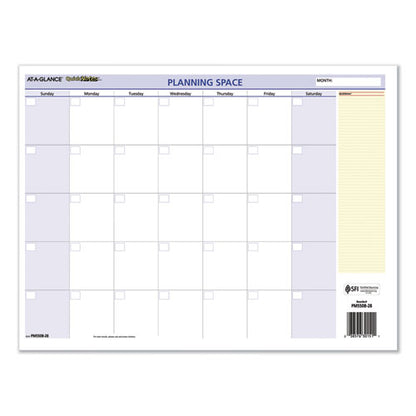 Quicknotes Mini Erasable Wall Planner, 16 X 12, White/blue/yellow Sheets, 12-month (jan To Dec): 2026