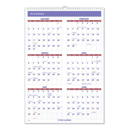 Three-month Wall Calendar, 15.5 X 22.75, White Sheets, 12-month (jan To Dec): 2026