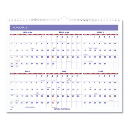 Monthly Wall Calendar, 15 X 12, White/red/blue Sheets, 12-month (jan To Dec): 2026