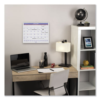 Monthly Wall Calendar, 15 X 12, White/red/blue Sheets, 12-month (jan To Dec): 2026