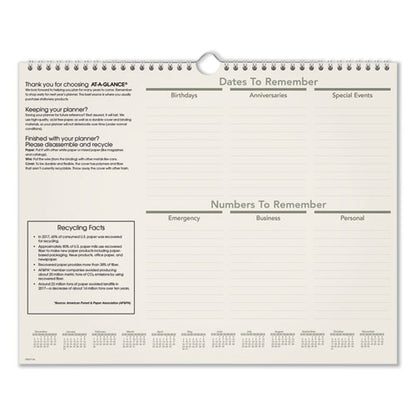 Recycled Wall Calendar, Unruled Blocks, 15 X 12, Sand/green Sheets, 12-month (jan To Dec): 2026