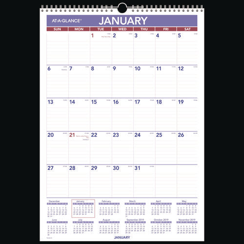 Erasable Wall Calendar, 12 X 17, White Sheets, 12-month (jan To Dec): 2026