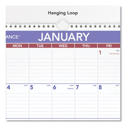 Erasable Wall Calendar, 12 X 17, White Sheets, 12-month (jan To Dec): 2026