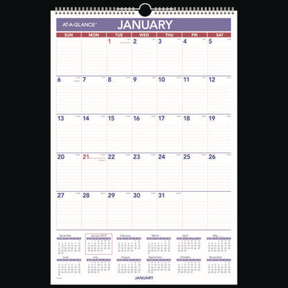 Erasable Wall Calendar, 15.5 X 22.75, White Sheets, 12-month (jan To Dec): 2026
