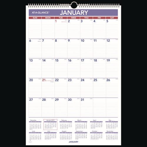 Erasable Wall Calendar, 15.5 X 22.75, White Sheets, 12-month (jan To Dec): 2026