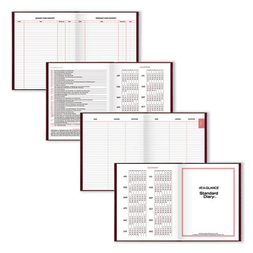 Standard Diary Daily Diary, 2026 Edition, Medium/college Rule, Red Cover, (200) 9.5 X 7.5 Sheets