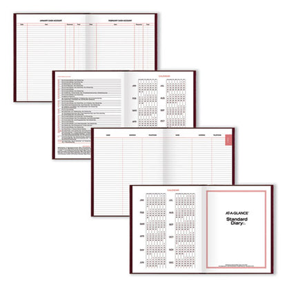 Standard Diary Daily Diary, 2026 Edition, Medium/college Rule, Red Cover, (200) 9.5 X 7.5 Sheets