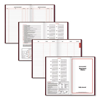 Standard Diary Daily Journal, 2026 Edition, Wide/legal Rule, Red Cover, (210) 12 X 7.75 Sheets