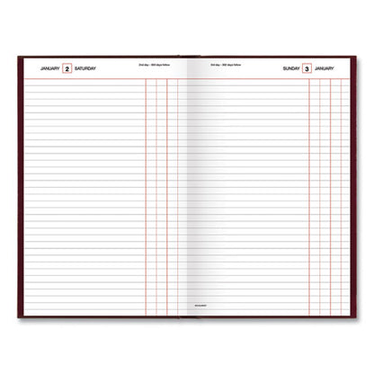 Standard Diary Daily Journal, 2026 Edition, Wide/legal Rule, Red Cover, (210) 12 X 7.75 Sheets