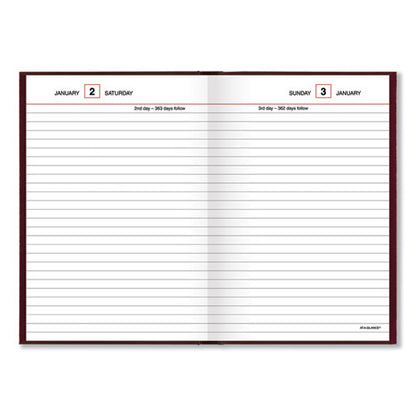 Standard Diary Daily Reminder Book, 2026 Edition, Medium/college Rule, Red Cover, (201) 7.5 X 5 Sheets