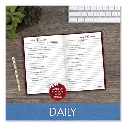 Standard Diary Daily Reminder Book, 2026 Edition, Medium/college Rule, Red Cover, (201) 7.5 X 5 Sheets