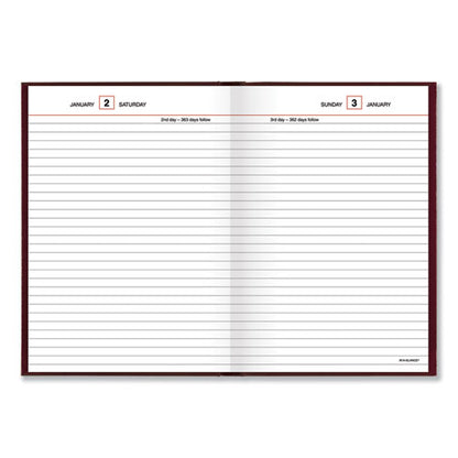 Standard Diary Daily Reminder Book, 2026 Edition, Medium/college Rule, Red Cover, (201) 8.25 X 5.75 Sheets