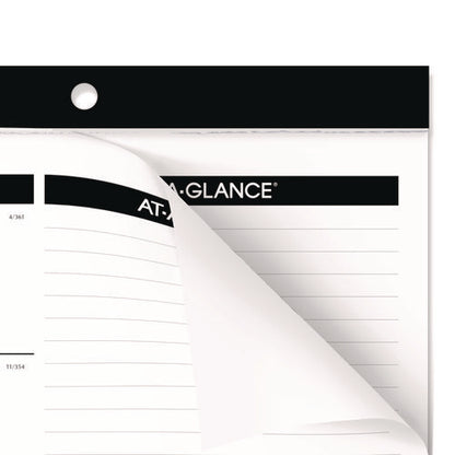 Compact Desk Pad, 18 X 11, White Sheets, Black Binding, Clear Corners, 12-month (jan To Dec): 2026