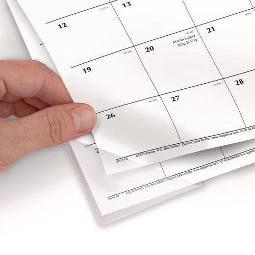 Compact Desk Pad, 18 X 11, White Sheets, Black Binding, Clear Corners, 12-month (jan To Dec): 2026
