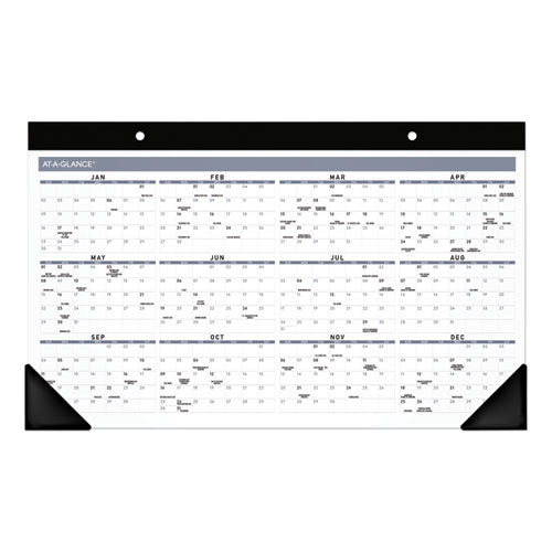 Contemporary Monthly Desk Pad, 18 X 11, White Sheets, Black Binding/corners,12-month (jan To Dec): 2026