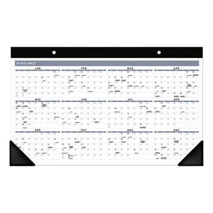 Contemporary Monthly Desk Pad, 18 X 11, White Sheets, Black Binding/corners,12-month (jan To Dec): 2026