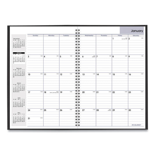Dayminder Monthly Planner, Ruled Blocks, 12 X 8, Black Cover, 14-month: Dec 2025 To Jan 2027