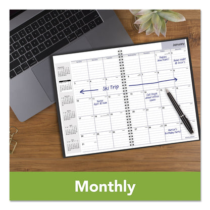 Dayminder Monthly Planner, Ruled Blocks, 12 X 8, Black Cover, 14-month: Dec 2025 To Jan 2027