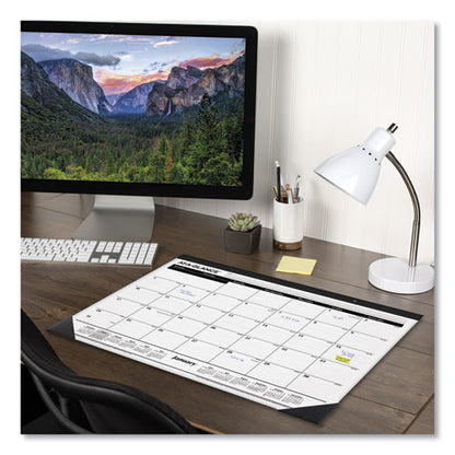 Ruled Desk Pad, 22 X 17, White Sheets, Black Binding, Black Corners, 12-month (jan To Dec): 2026