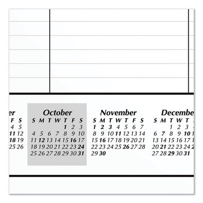 Academic Year Ruled Desk Pad, 21.75 X 17, White Sheets, Black Binding, Black Corners, 16-month: Sept 2025 To Dec 2026