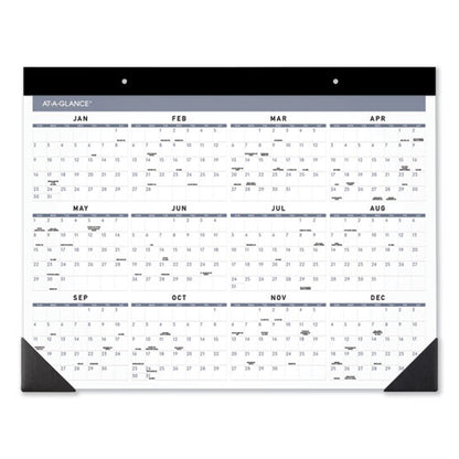 Contemporary Monthly Desk Pad, 22 X 17, White Sheets, Black Binding/corners,12-month (jan To Dec): 2026