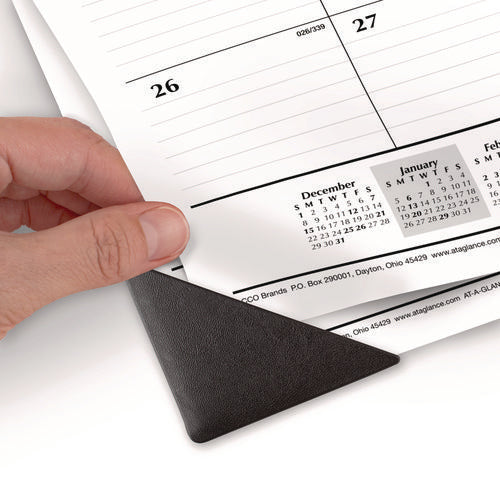 Ruled Desk Pad, 24 X 19, White Sheets, Black Binding, Black Corners, 12-month (jan To Dec): 2026