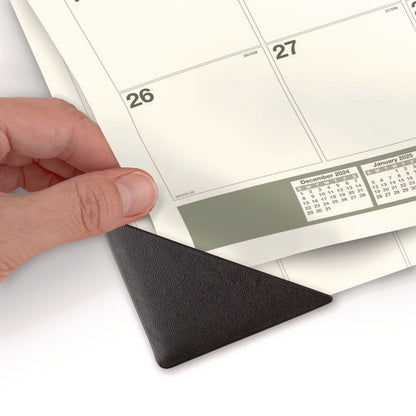Recycled Monthly Desk Pad, 22 X 17, Sand/green Sheets, Black Binding, Black Corners, 12-month (jan To Dec): 2026
