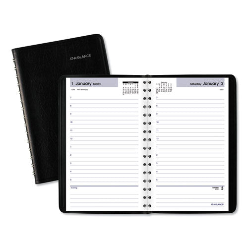 Dayminder Daily Appointment Book, 8 X 5, Black Cover, 12-month (jan To Dec): 2026