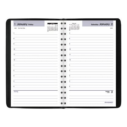 Dayminder Daily Appointment Book, 8 X 5, Black Cover, 12-month (jan To Dec): 2026