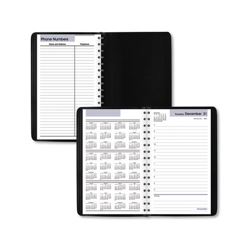 Dayminder Daily Appointment Book, 8 X 5, Black Cover, 12-month (jan To Dec): 2026