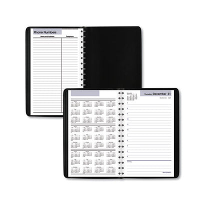 Dayminder Daily Appointment Book, 8 X 5, Black Cover, 12-month (jan To Dec): 2026