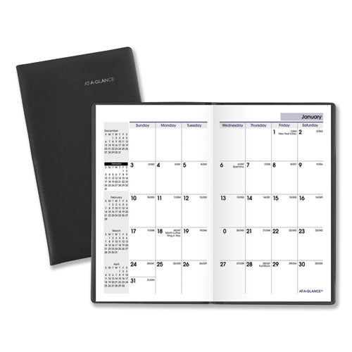 Dayminder Pocket-sized Monthly Planner, Unruled Blocks, 6 X 3.5, Black Cover, 14-month: Dec 2025 To Jan 2027