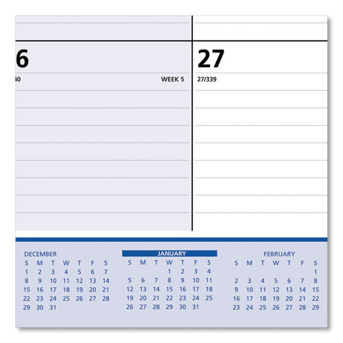 Quicknotes Desk Pad, 22 X 17, White/blue/yellow Sheets, Black Binding, Clear Corners, 13-month: Jan 2026 To Jan 2027