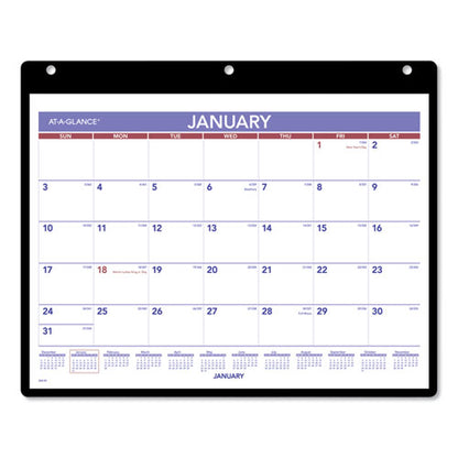 Monthly Desk/wall Calendar With Plastic Backboard And Bonus Pages, 11 X 8, White/violet/red Sheets, 12-month (jan-dec): 2026
