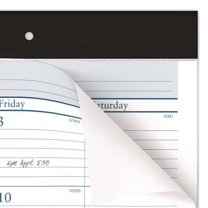 Desk Pad, 21.75 X 17, White Sheets, Black Binding, Clear Corners, 12-month (jan To Dec): 2026