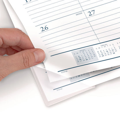 Desk Pad, 21.75 X 17, White Sheets, Black Binding, Clear Corners, 12-month (jan To Dec): 2026