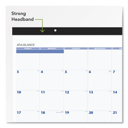 Desk Pad, 22 X 17, White Sheets, Black Binding, Black Corners, 12-month (jan To Dec): 2026