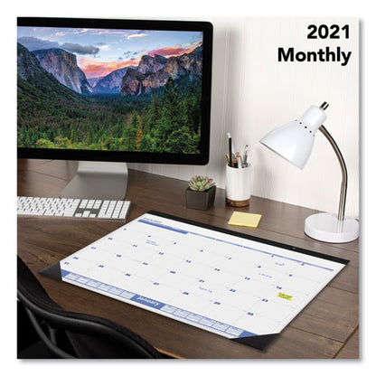 Desk Pad, 22 X 17, White Sheets, Black Binding, Black Corners, 12-month (jan To Dec): 2026