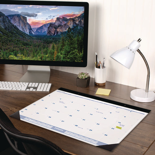 Desk Pad, 24 X 19, White Sheets, Black Binding, Black Corners, 12-month (jan To Dec): 2026