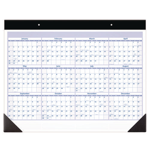 Desk Pad, 24 X 19, White Sheets, Black Binding, Black Corners, 12-month (jan To Dec): 2026