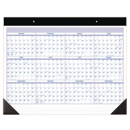 Desk Pad, 24 X 19, White Sheets, Black Binding, Black Corners, 12-month (jan To Dec): 2026