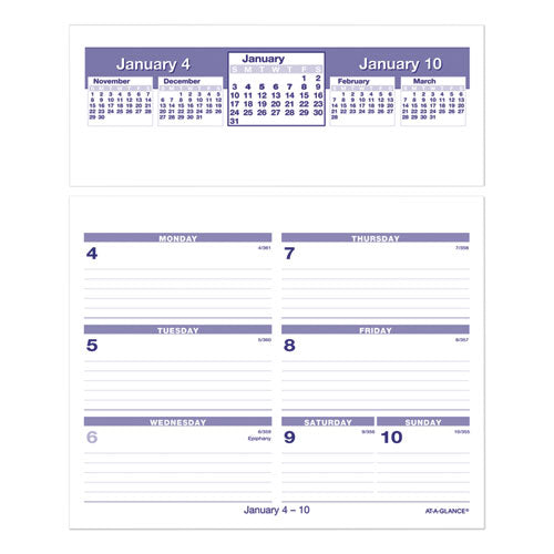 Flip-a-week Desk Calendar Refill, 7 X 6, White Sheets, 12-month (jan To Dec): 2026