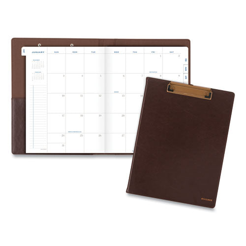 Signature Collection Monthly Clipfolio, 11 X 8, Distressed Brown Cover, 13-month: Jan 2026 To Jan 2027